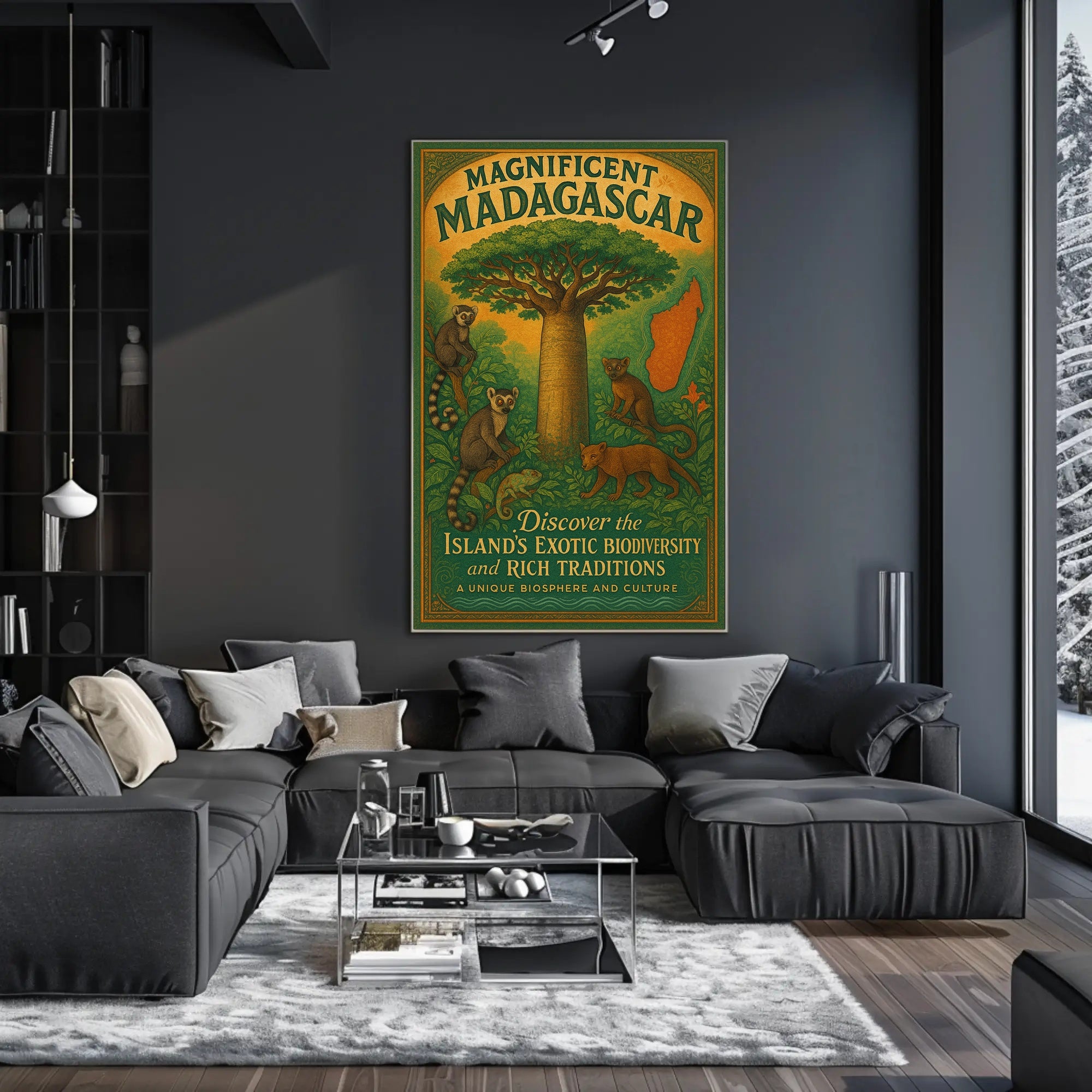 Magnificent Madagascar Adventure Vintage Travel Poster