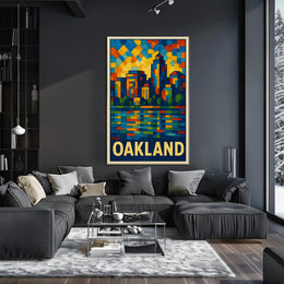 Oakland Skyline Mosaic Poster