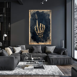 Skeletal Hand with Feather Artistic Abstract Poster