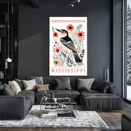 Northern Mockingbird Mississippi State Bird Poster