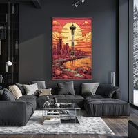 Sunset Over Seattle Poster