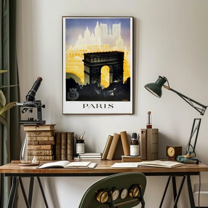 Air France Paris Londres Flight Vintage Travel Poster