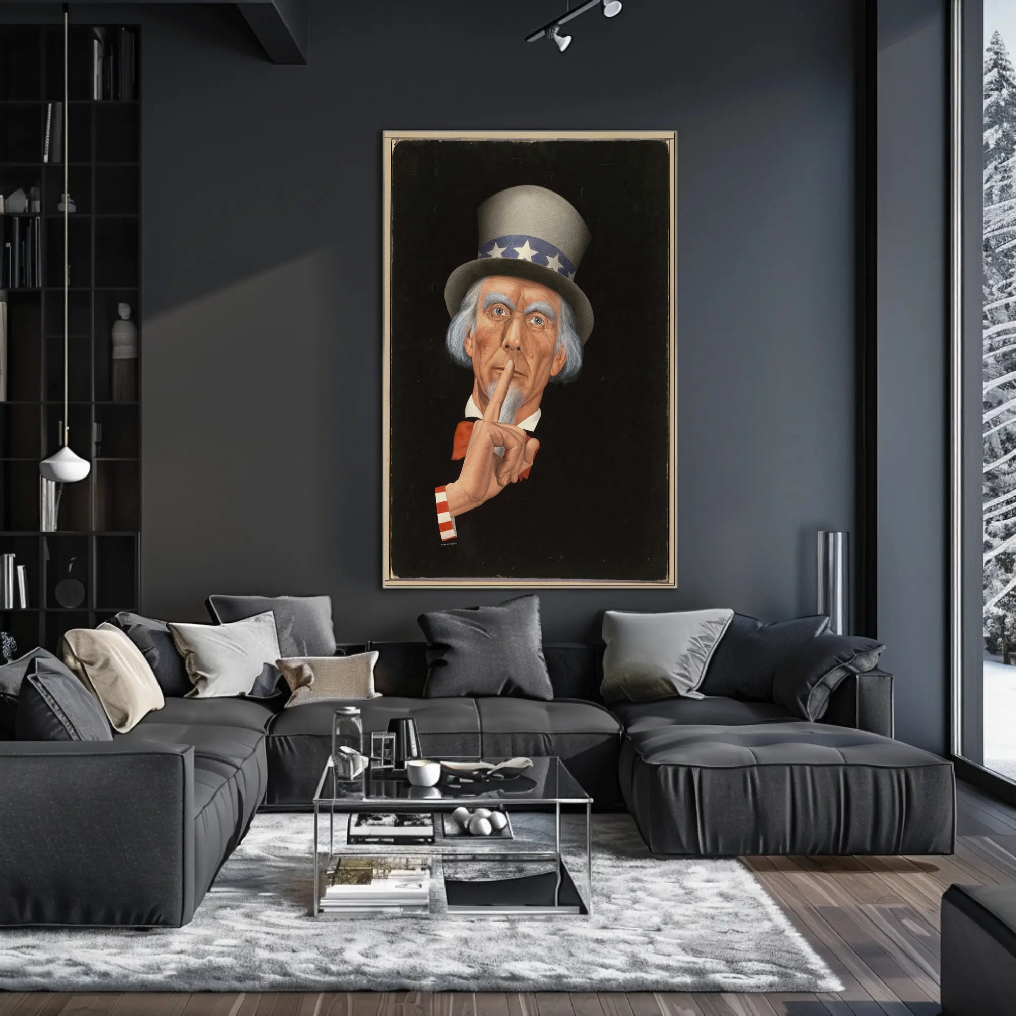 Uncle Sam "Shh" Art Print Political or Propaganda Poster