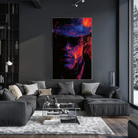 Mystery Noir Abstract Art Poster: Enigmatic Persona