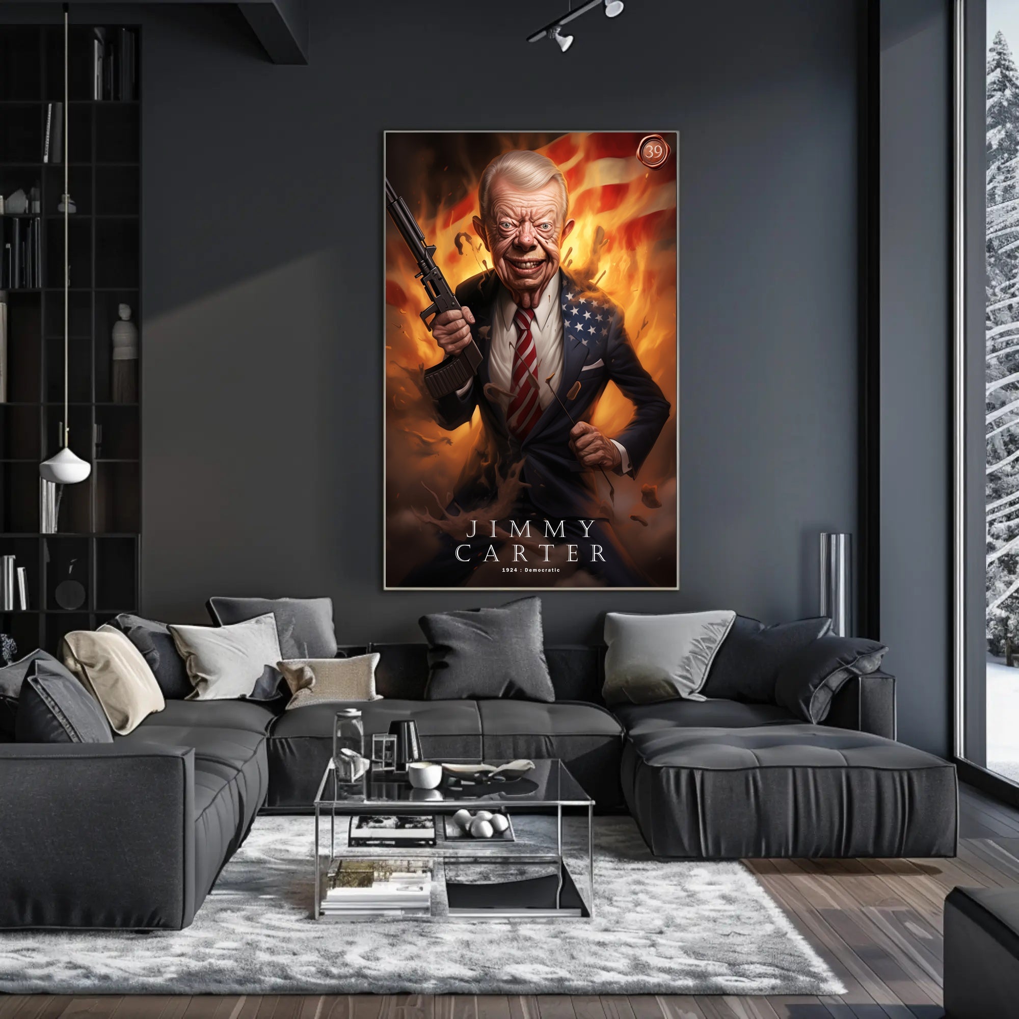Jimmy Carter Funny Cartoon Art Presidential Poster
