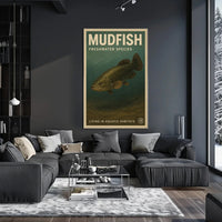 Mudfish Freshwater Illustration Vintage Educational Animal Poster PosterGoat