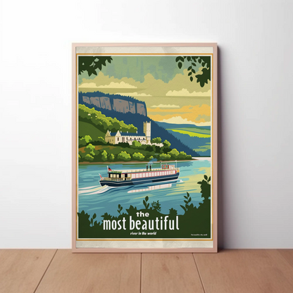 River Castle Cruise Scenic Journey Travel Poster