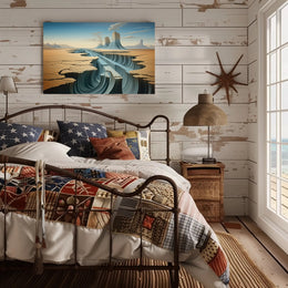 Surreal Desert Canyon Artistic Poster