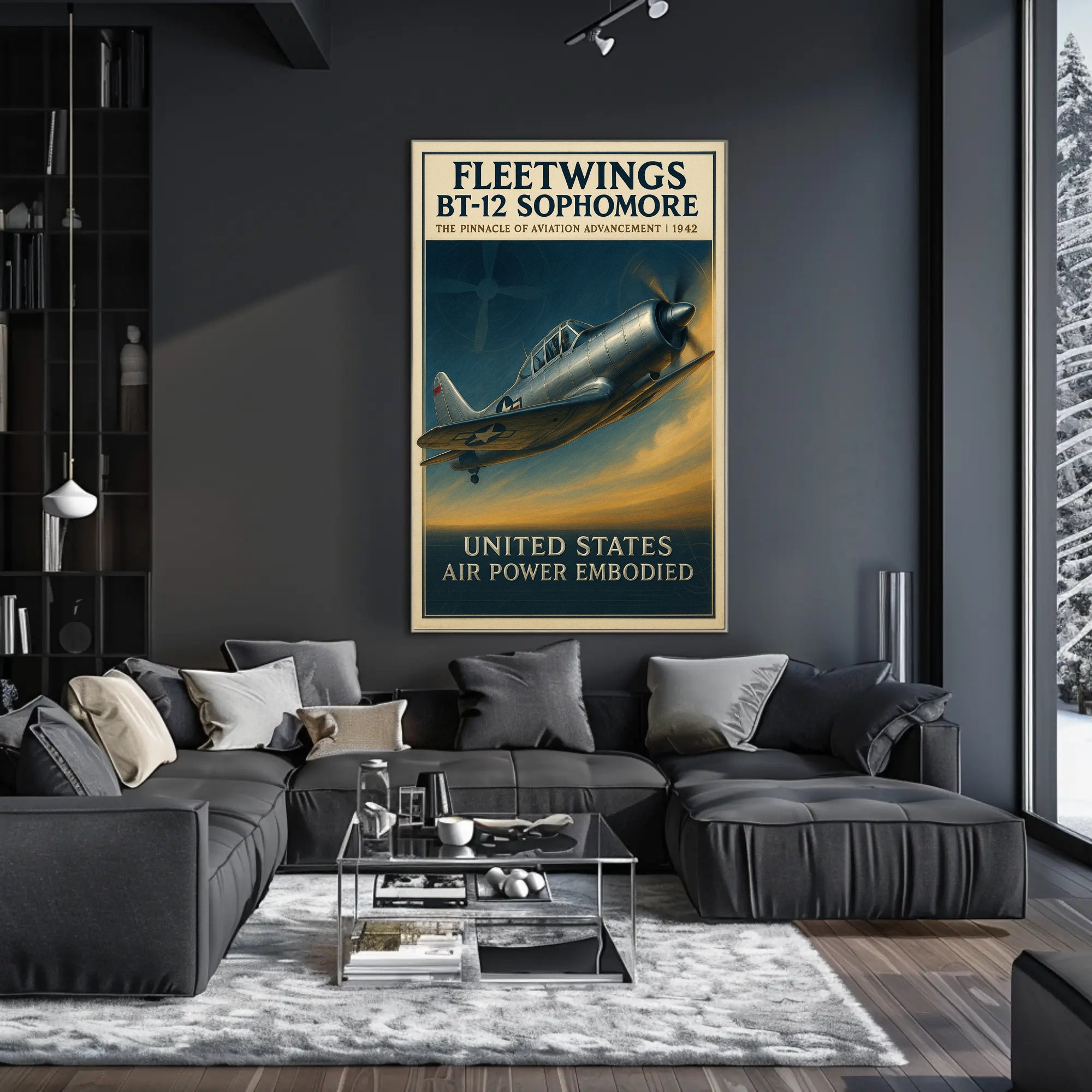 Fleetwings BT12 Sophomore Vintage Aviation Poster