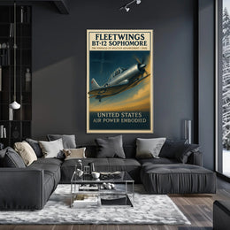Fleetwings BT12 Sophomore Vintage Aviation Poster