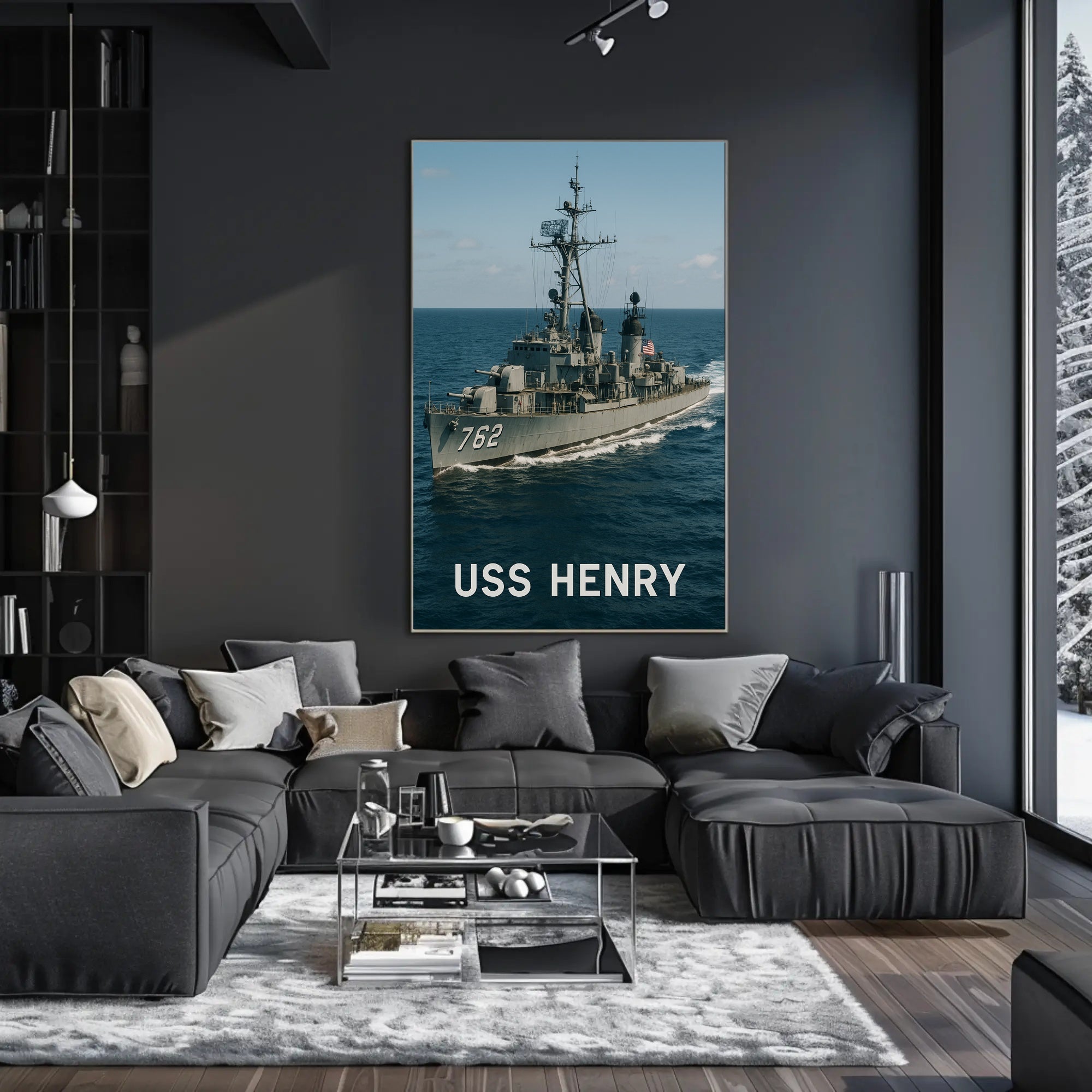 USS Henry Naval Ship Poster Vintage Maritime Wall Art
