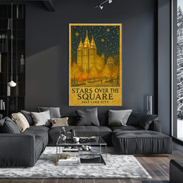 Stars Over The Square Salt Lake City Poster