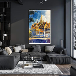 Majestic Temple Architecture Poster PosterGoat