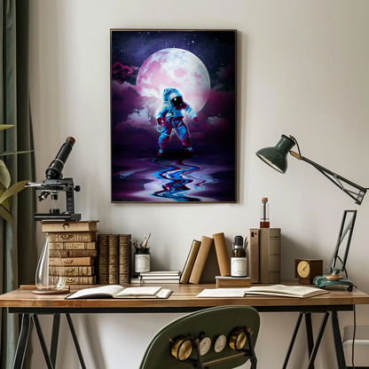 Water Astronaut Vintage Travel Poster