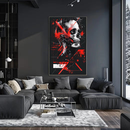 Skull Artistry: Edgy Abstract Design Futuristic Sci-Fi Poster PosterGoat