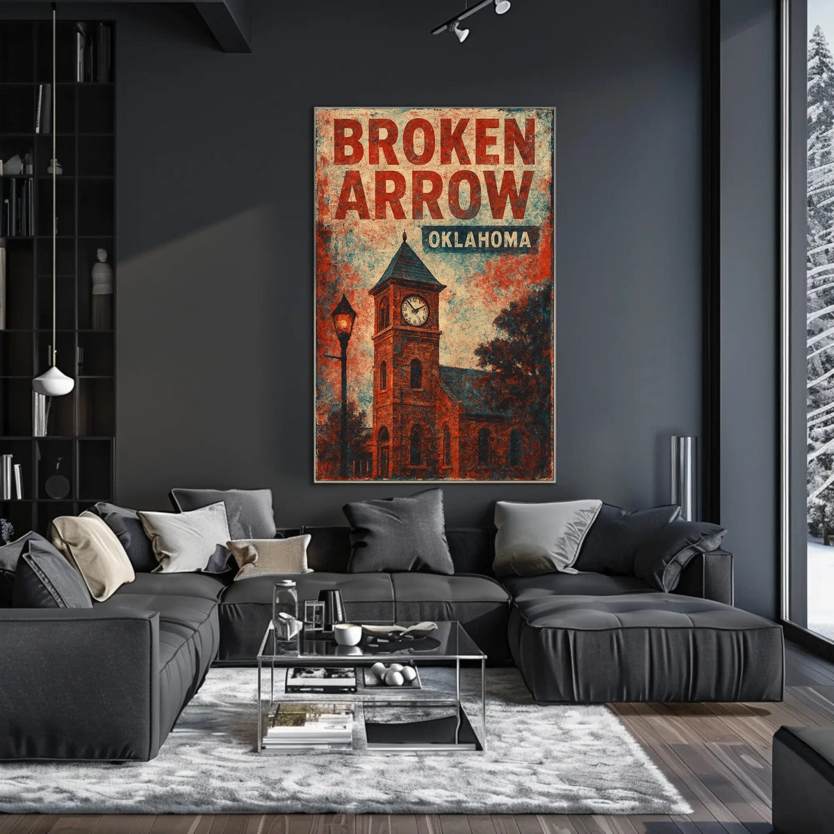 Broken Arrow Oklahoma Scenic Wanderlust Decor Vintage Wall Art Inspired Real World Scenes Poster