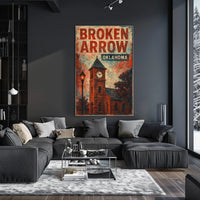 Broken Arrow Oklahoma Scenic Wanderlust Decor Vintage Wall Art Inspired Real World Scenes Poster