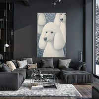 Poodle Poster Whimsical Portrait Art Print