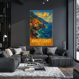 Amalfi Coast Poster Wall Art Scenic Coastal Print Decor