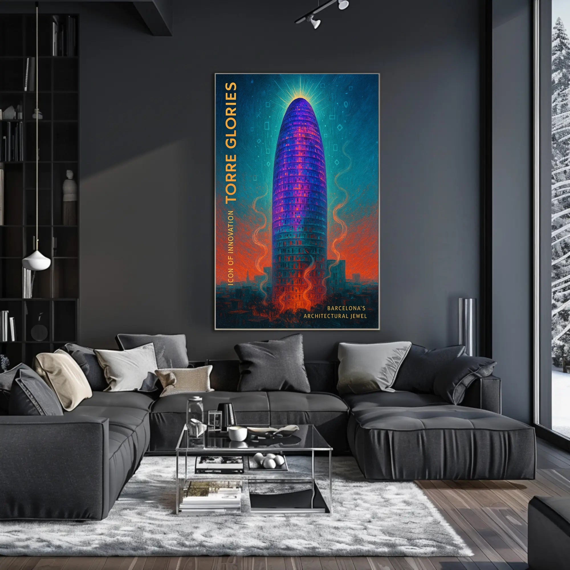 Barcelona Torre Glòries Urban Marvel Cityscape Poster