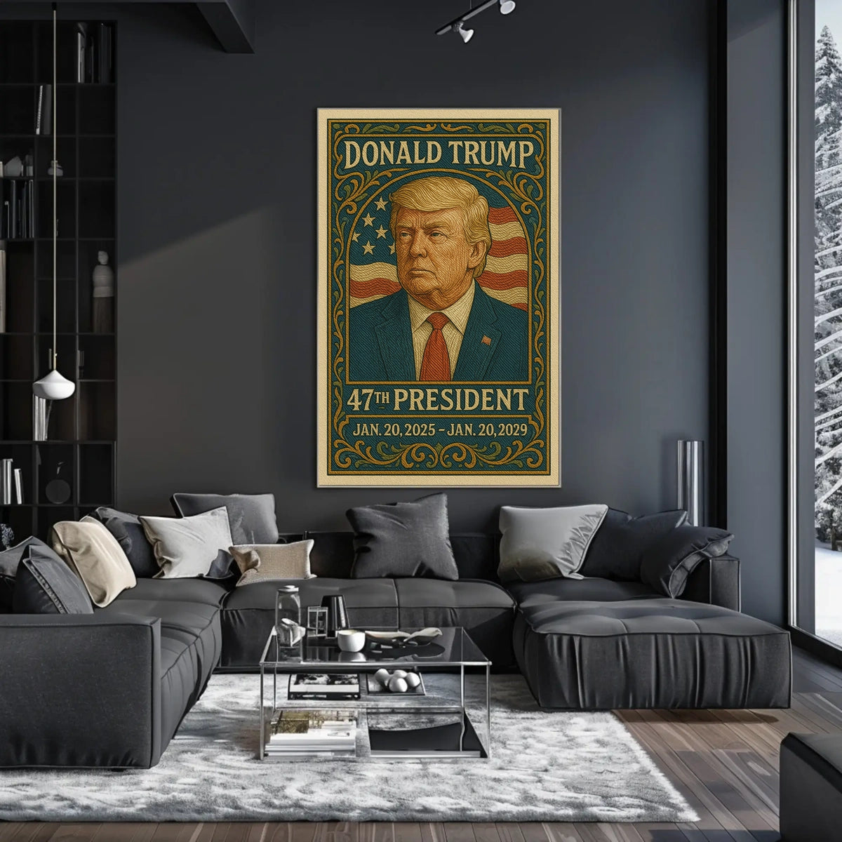 Presidential Leadership Trump Portrait Baroque Realism Patriotic Heritage American Presidency Historic Poster