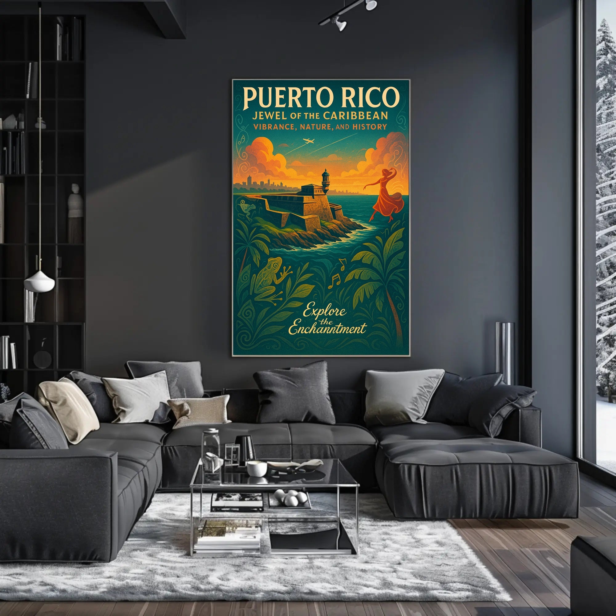 Puerto Rico Sunset Travel Poster