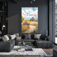 Vintage Pickup Truck Abstract Art Print Wall Decor Poster