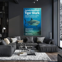 Curiosity Meets Power Tiger Shark Poster PosterGoat