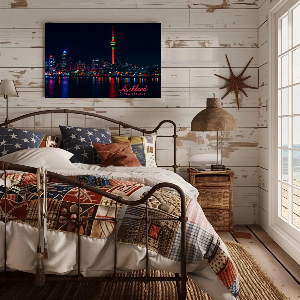 Auckland Night Skyline Photography Wanderlust Poster