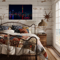 Auckland Night Skyline Photography Wanderlust Poster