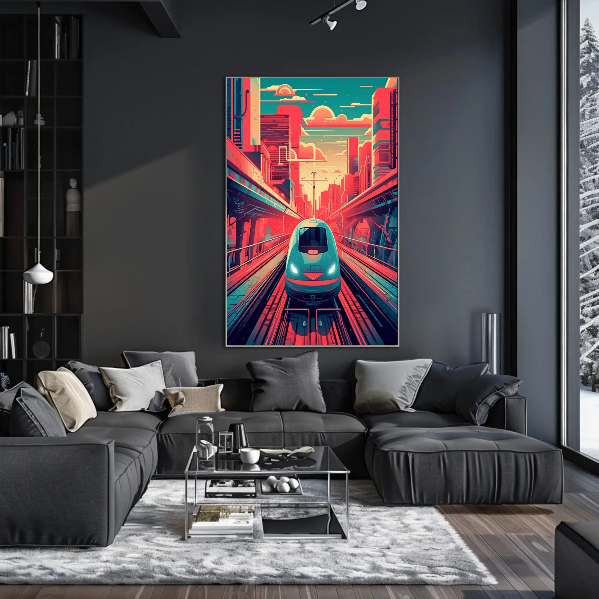 Futuristic Train Journey Poster