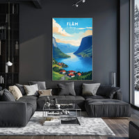 Flåm Norway Scenic View Travel Poster