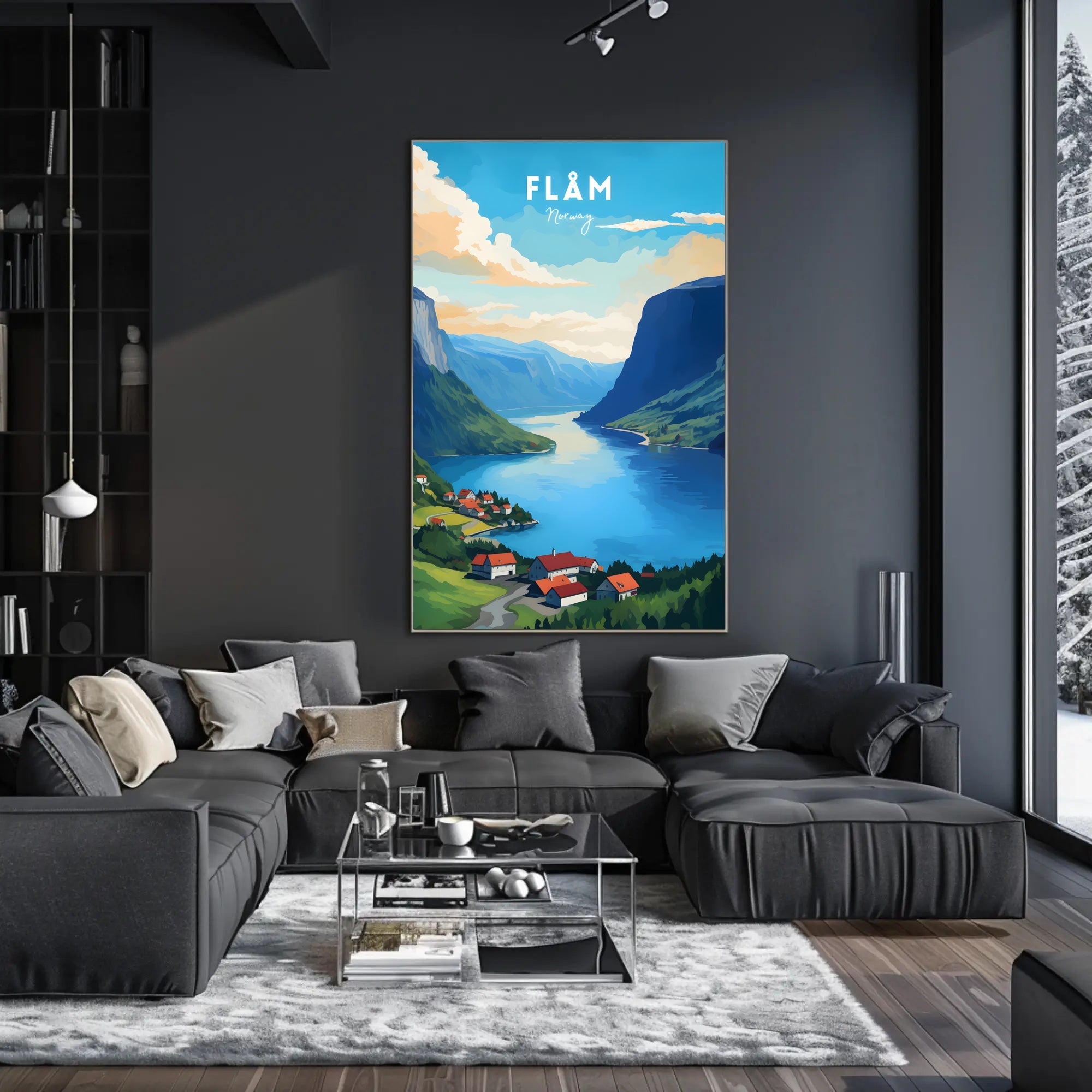 Flåm Norway Scenic View Travel Poster