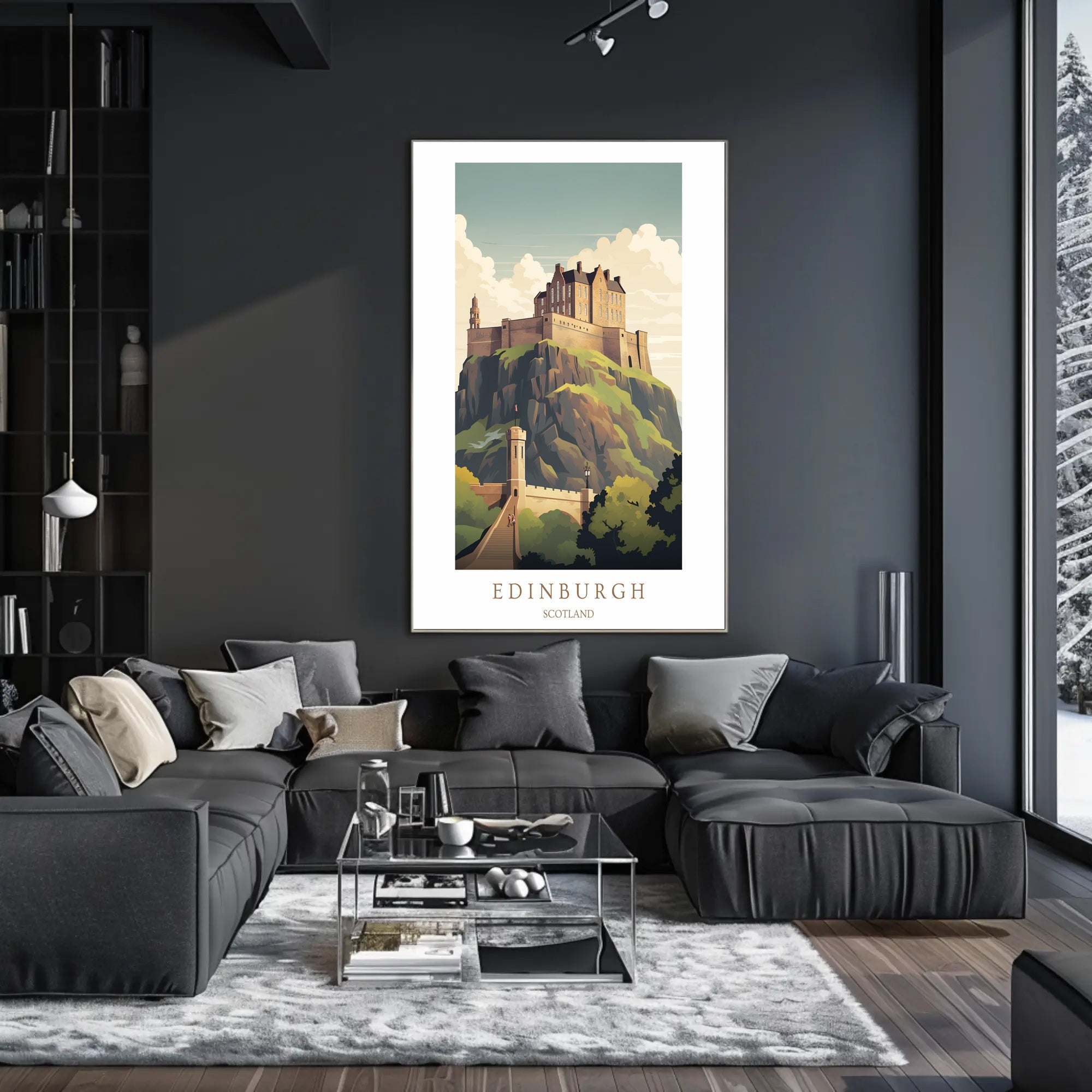 Edinburgh Castle Illustration Poster PosterGoat