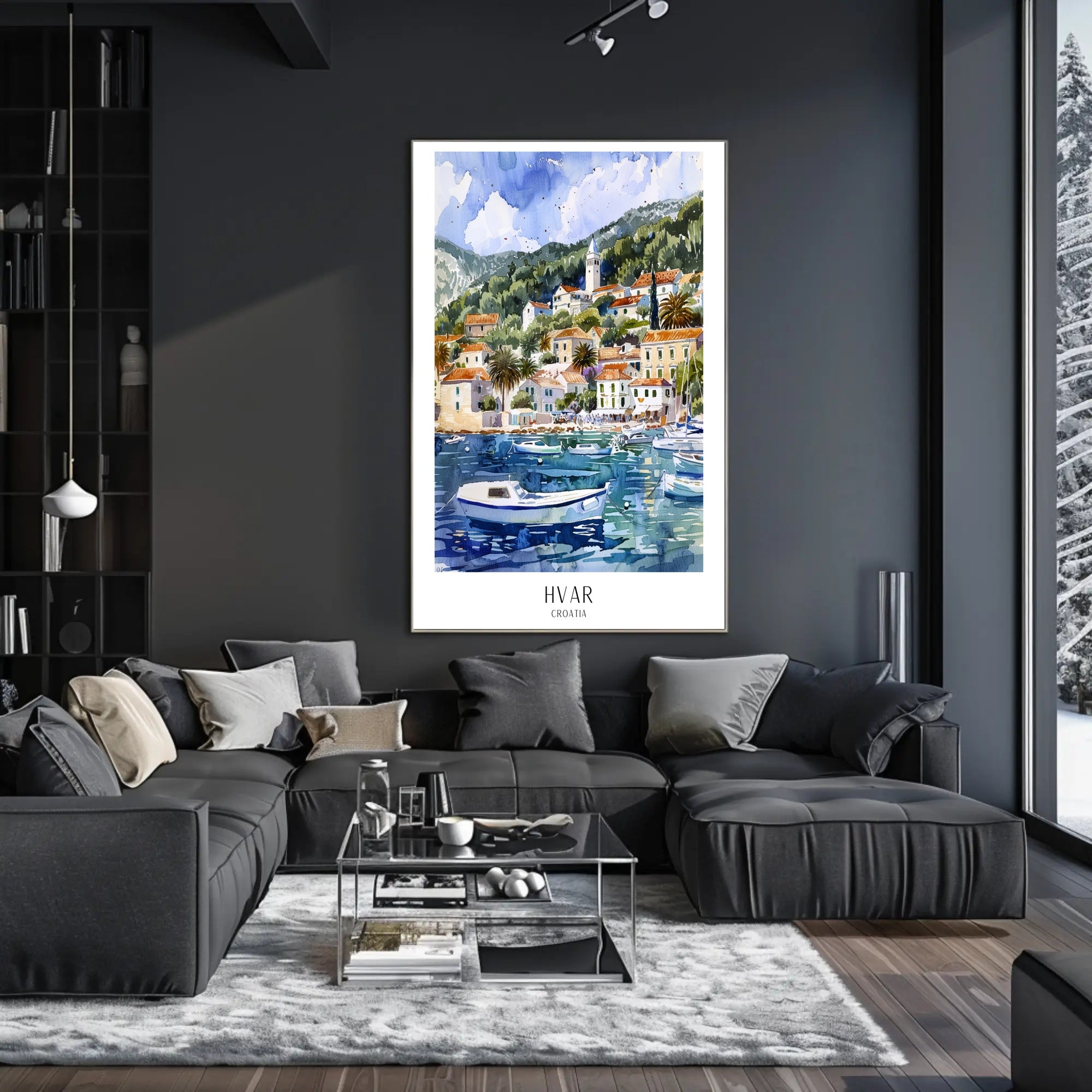 Picturesque Hvar Island Coastal Scene Travel Poster PosterGoat