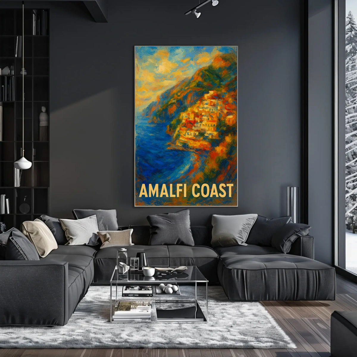Amalfi Coast Poster Wall Art Coastal Decor Mediterranean