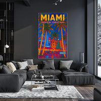 Miami Tropical Christmas Poster