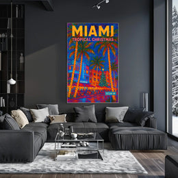 Miami Tropical Christmas Poster