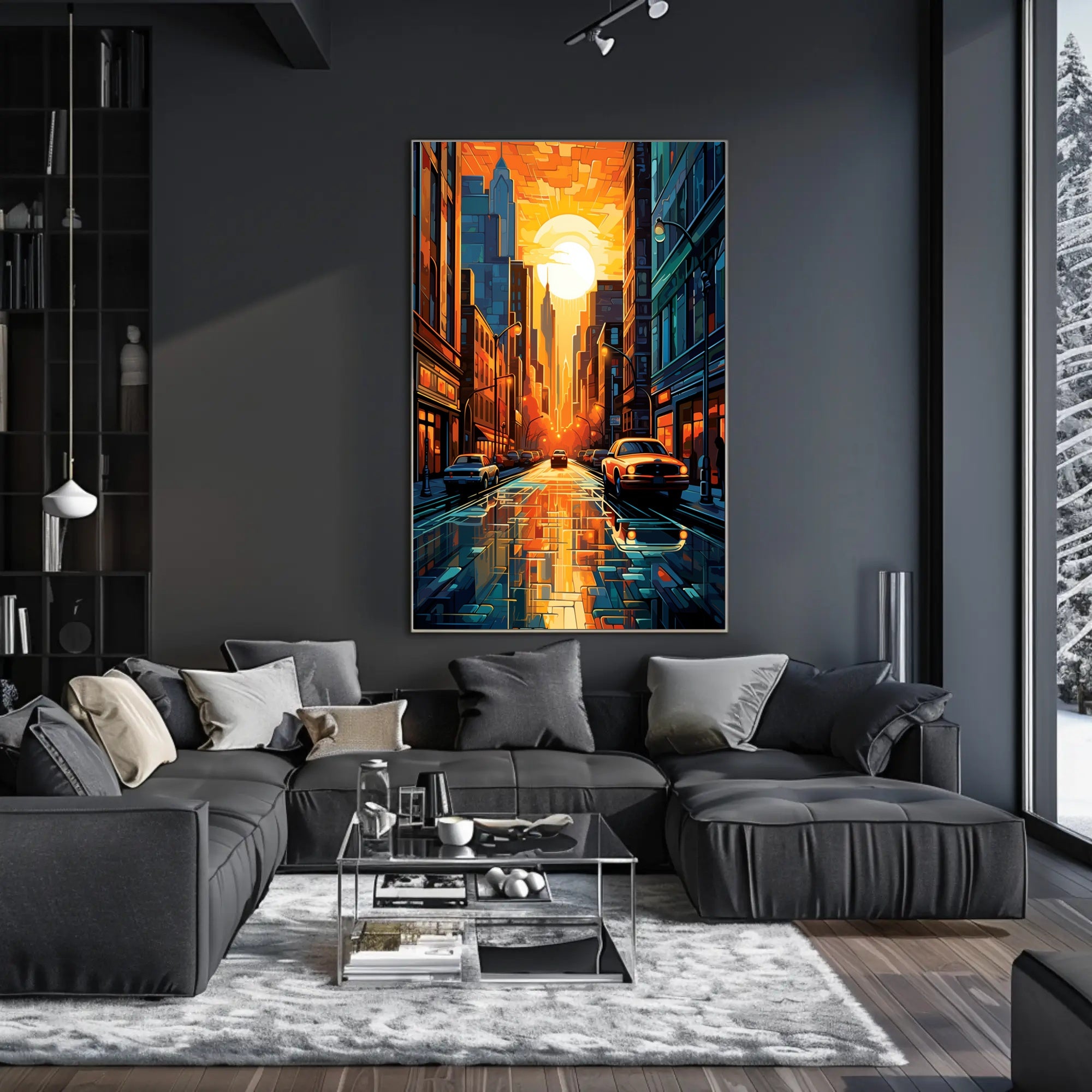 Urban Sunset Symphony Poster PosterGoat