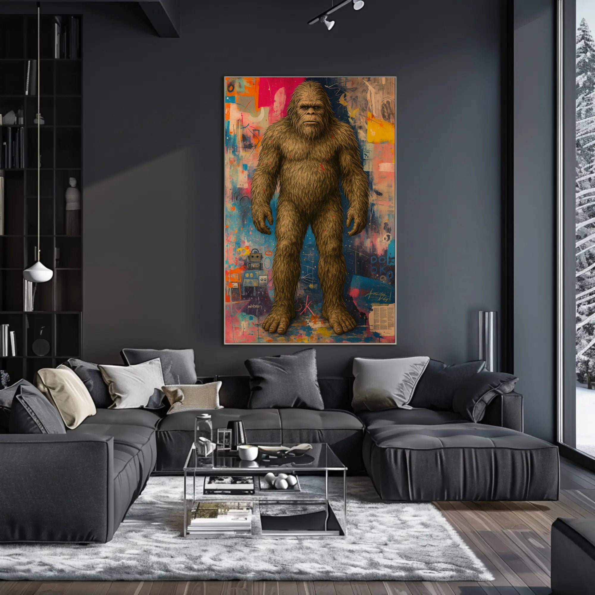 Bigfoot Yeti Art in Abstract, Artistic, or Pop Culture Poster