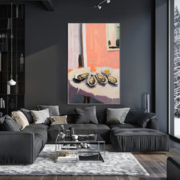 Oysters Still Life Poster Modern Coastal Wall Art