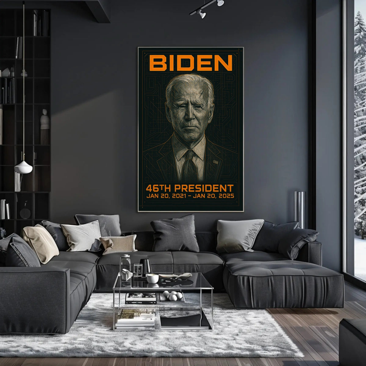 Joe Biden 46th President of the United States Techno Schematic Poster