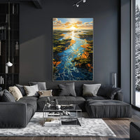 Serene River Landscape Poster
