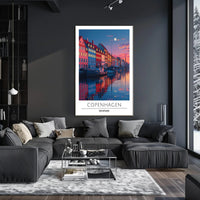 Copenhagen Nyhavn Twilight Scene Urban or Cityscape Poster