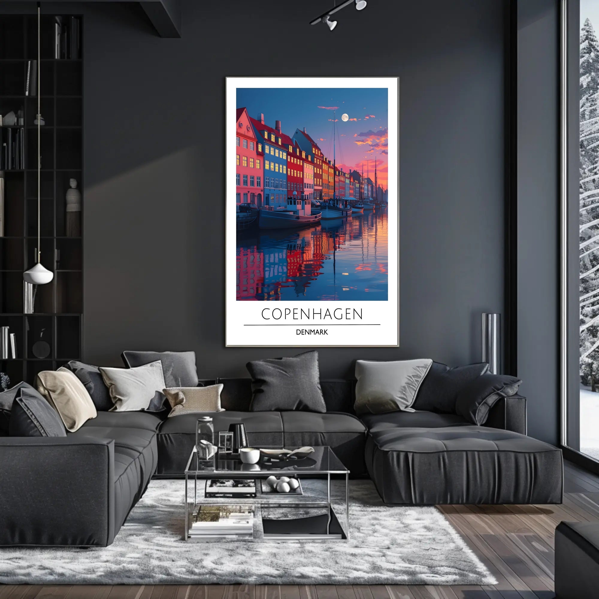 Copenhagen Nyhavn Twilight Scene Urban or Cityscape Poster