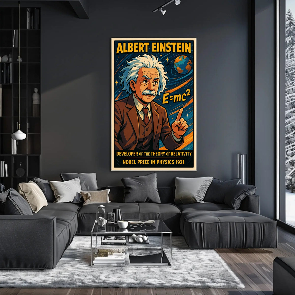Albert Einstein Iconic Relativity Theory Vintage Scientific Collectors Wall Decor Poster