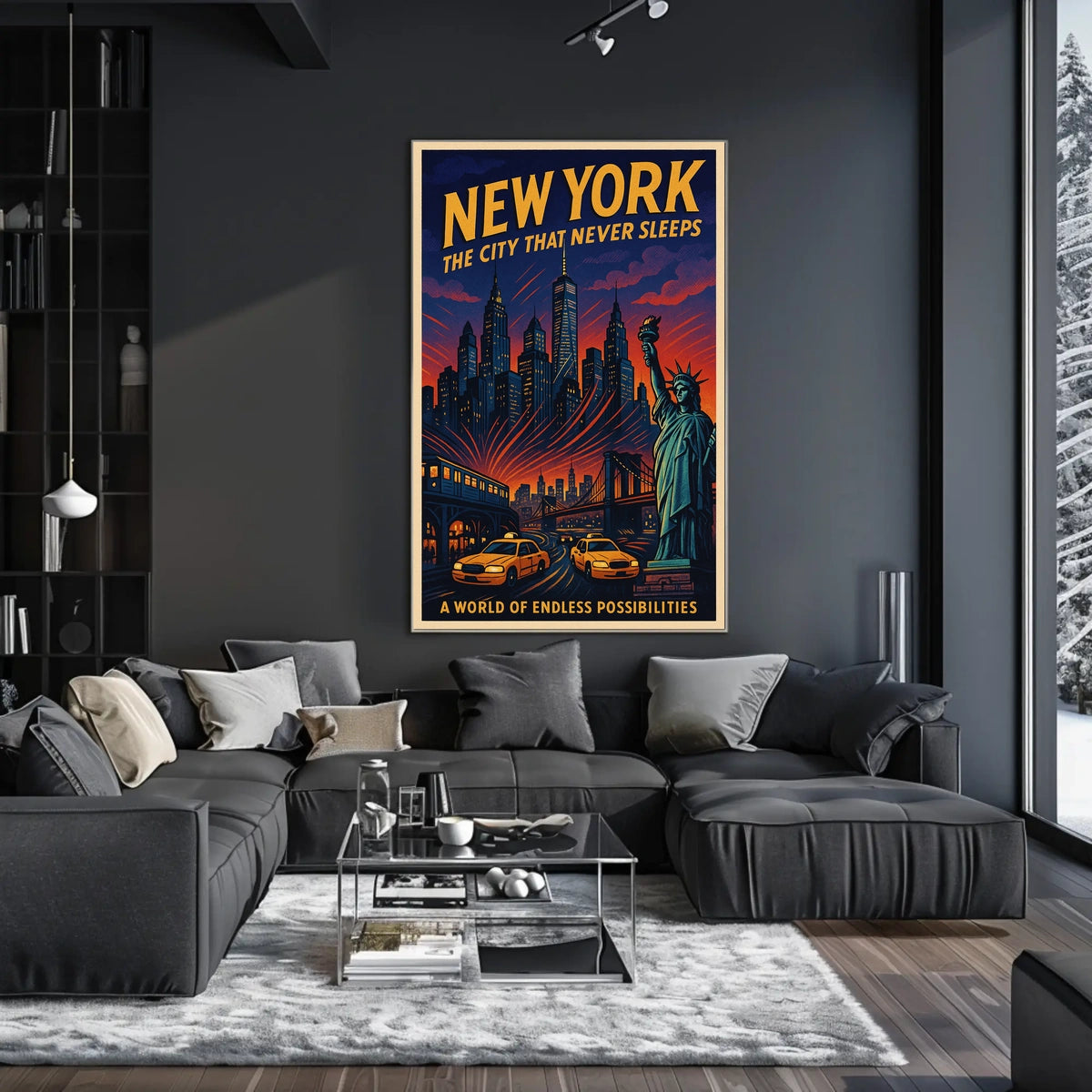 New York City Poster Vintage Travel Urban Wall Art