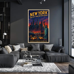 New York City Poster Vintage Travel Urban Wall Art