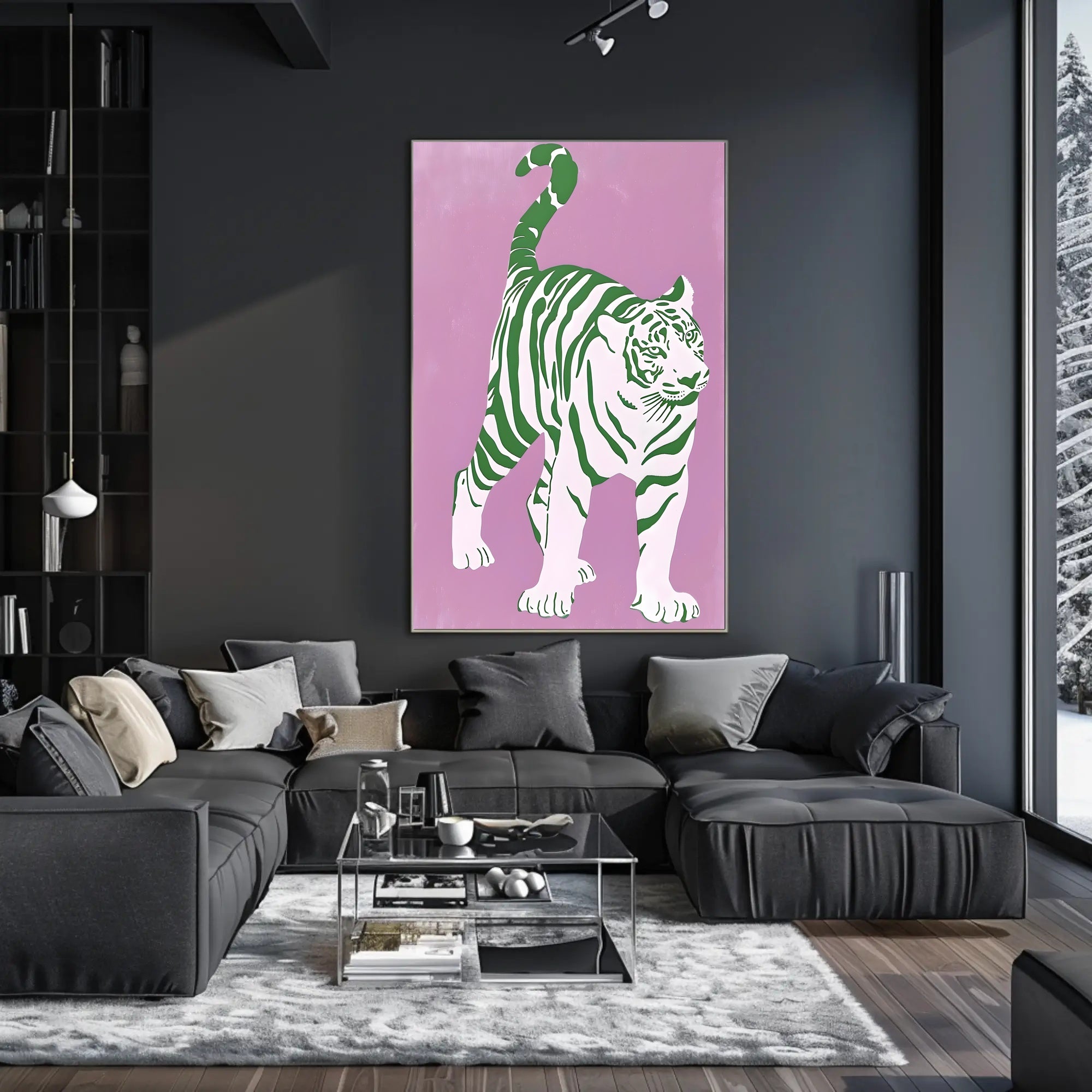 Green Striped Tiger Poster
