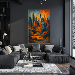 New York City Skyline Poster Modern Travel Wall Art